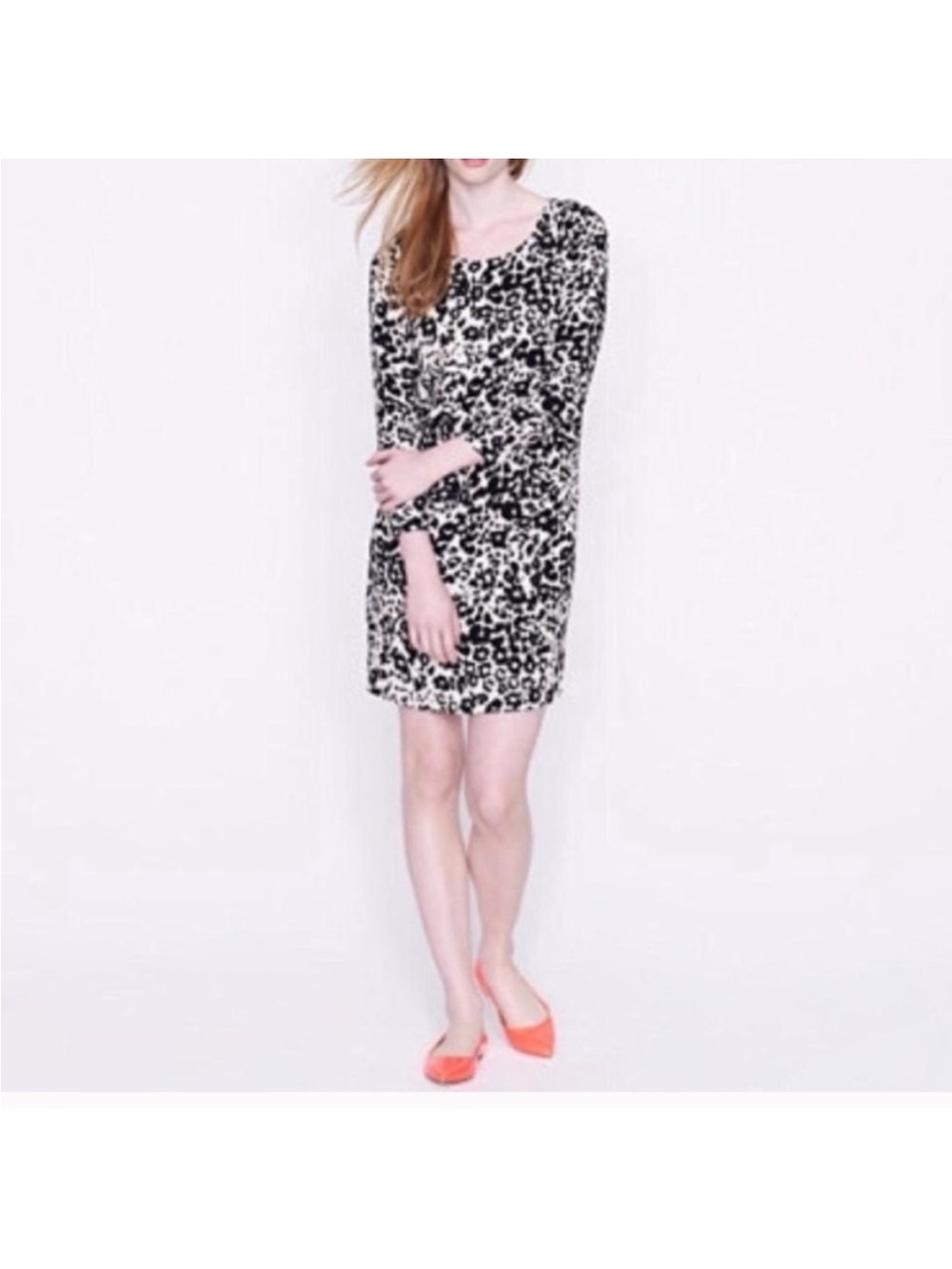 J. Crew Jules Shift Dress in Snowcat Print Size 0